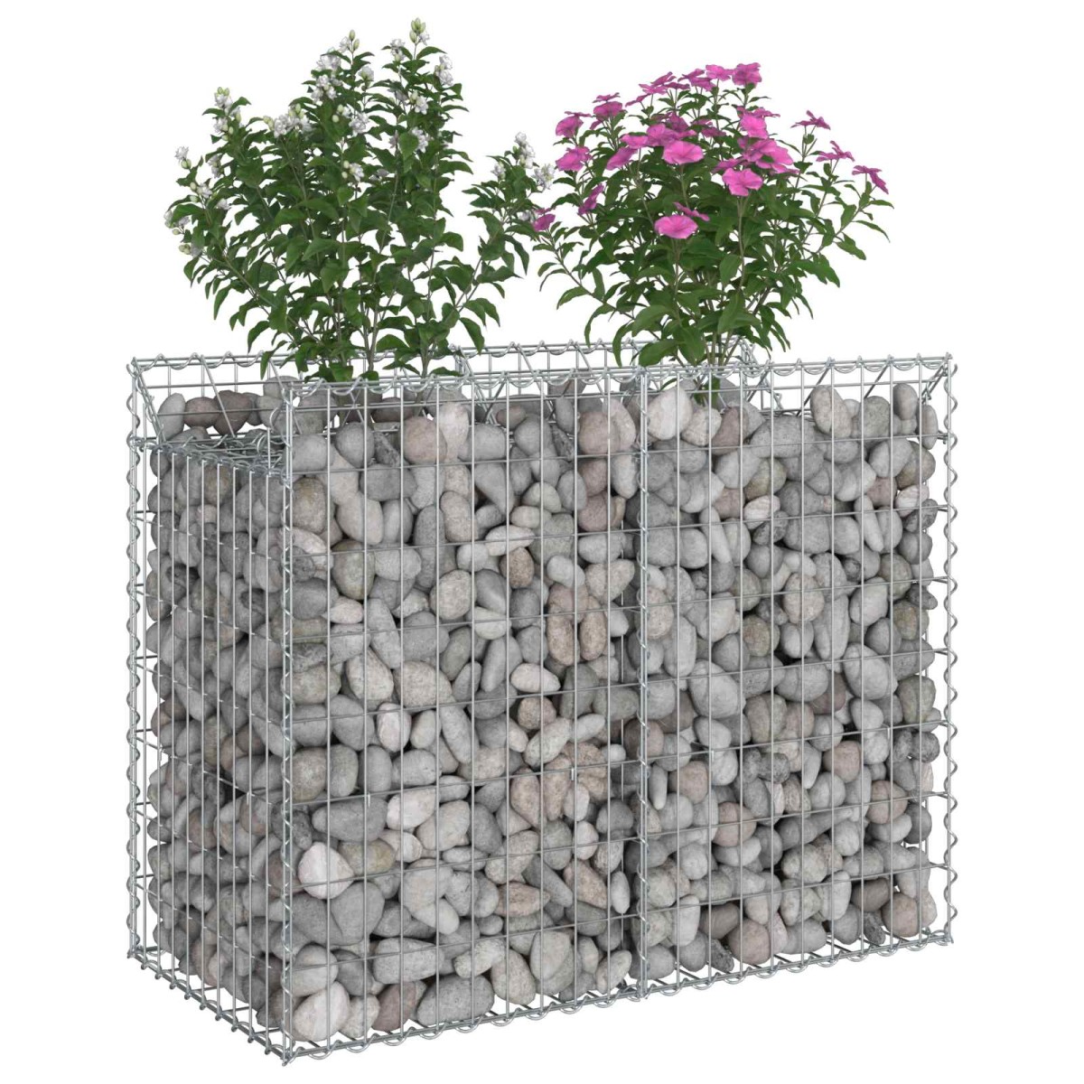 vidaXL Ανασηκωμένο κρεβάτι gabion 100 x 50 x 80 εκ Ασημί