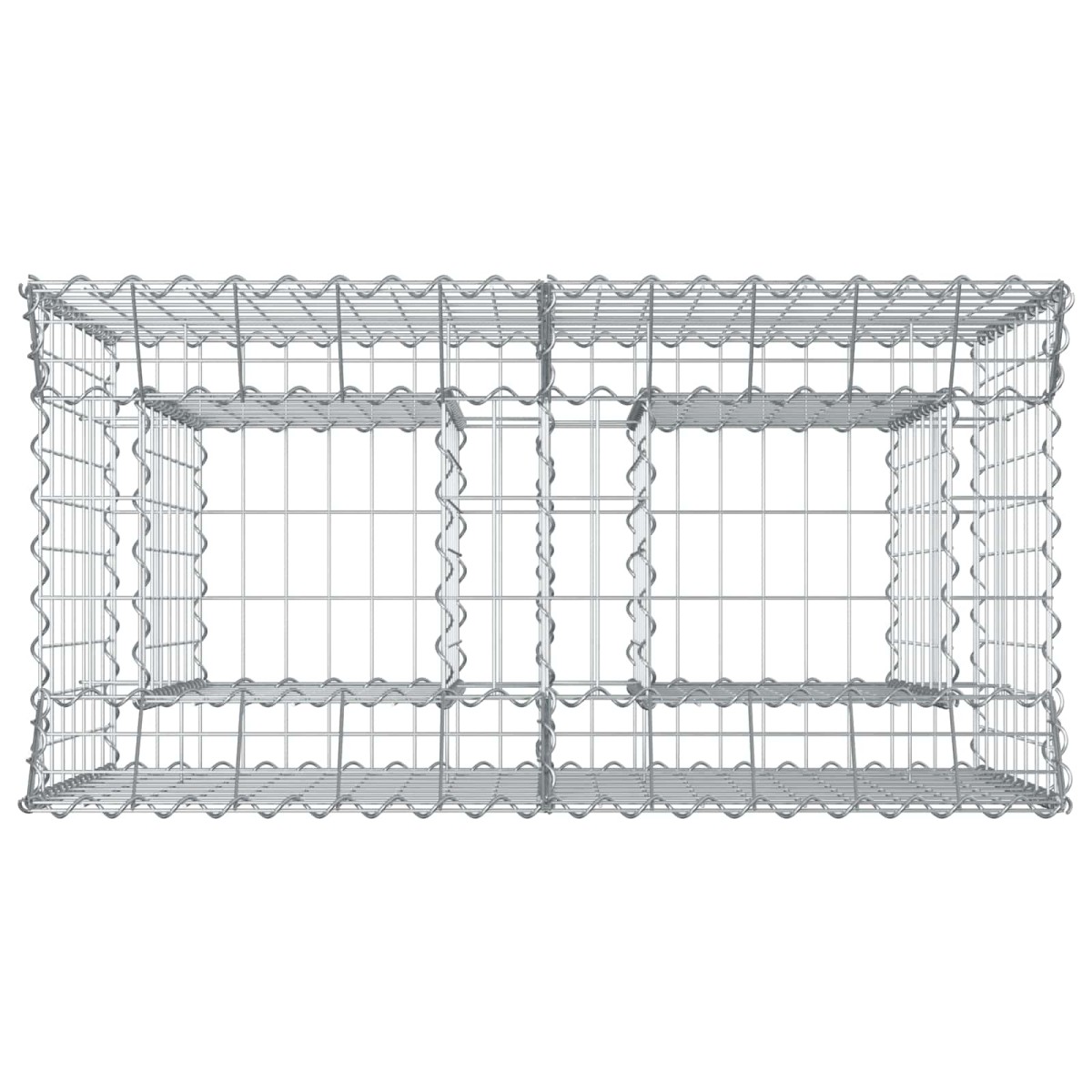 vidaXL Ανασηκωμένο κρεβάτι gabion 100 x 50 x 80 εκ Ασημί