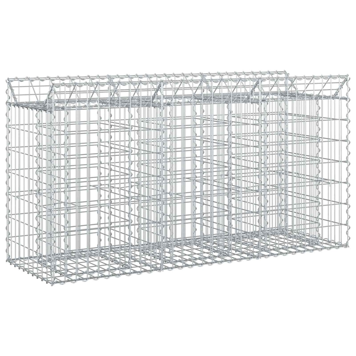 vidaXL Ανασηκωμένο κρεβάτι gabion 150 x 50 x 80 εκ Ασημί