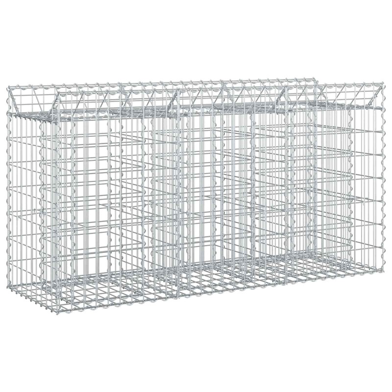vidaXL Ανασηκωμένο κρεβάτι gabion 150 x 50 x 80 εκ Ασημί