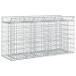 vidaXL Ανασηκωμένο κρεβάτι gabion 150 x 50 x 80 εκ Ασημί