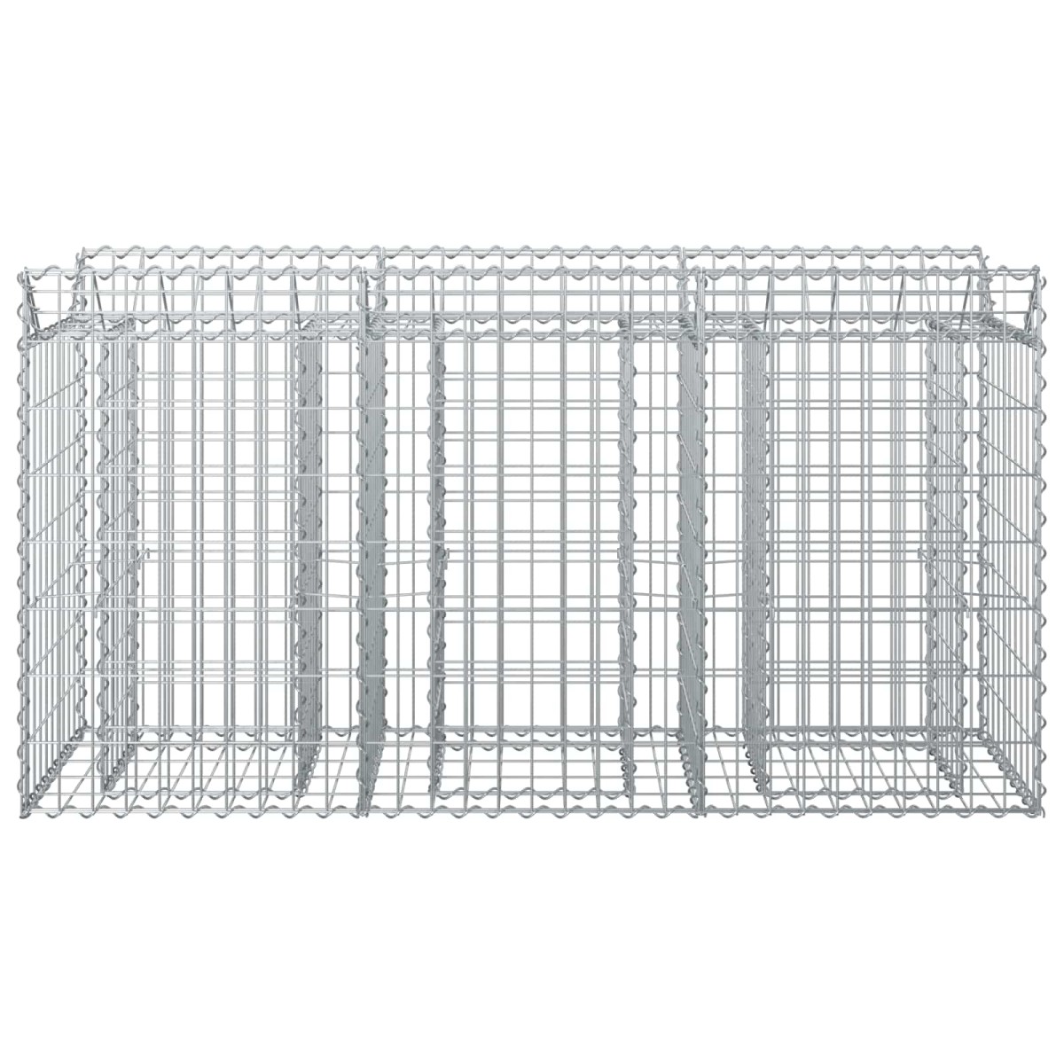 vidaXL Ανασηκωμένο κρεβάτι gabion 150 x 50 x 80 εκ Ασημί