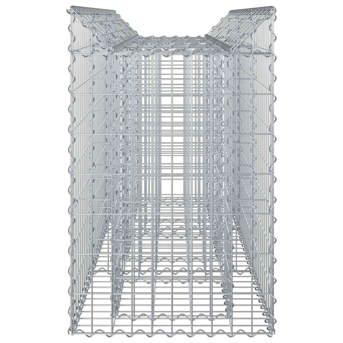 vidaXL Ανασηκωμένο κρεβάτι gabion 150 x 50 x 80 εκ Ασημί
