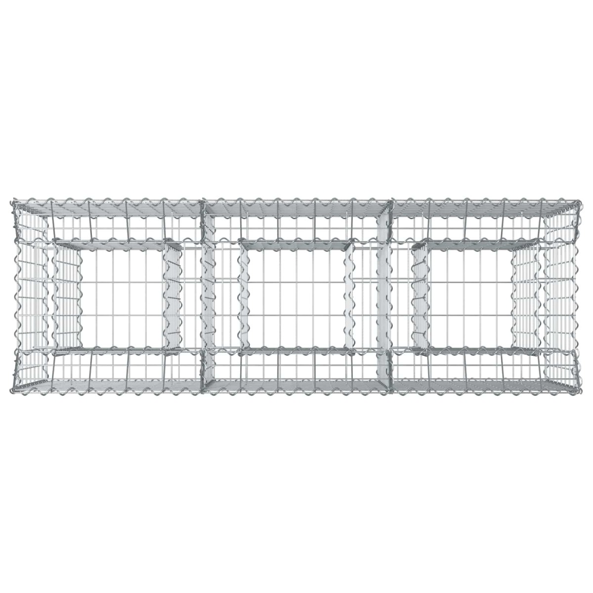 vidaXL Ανασηκωμένο κρεβάτι gabion 150 x 50 x 80 εκ Ασημί