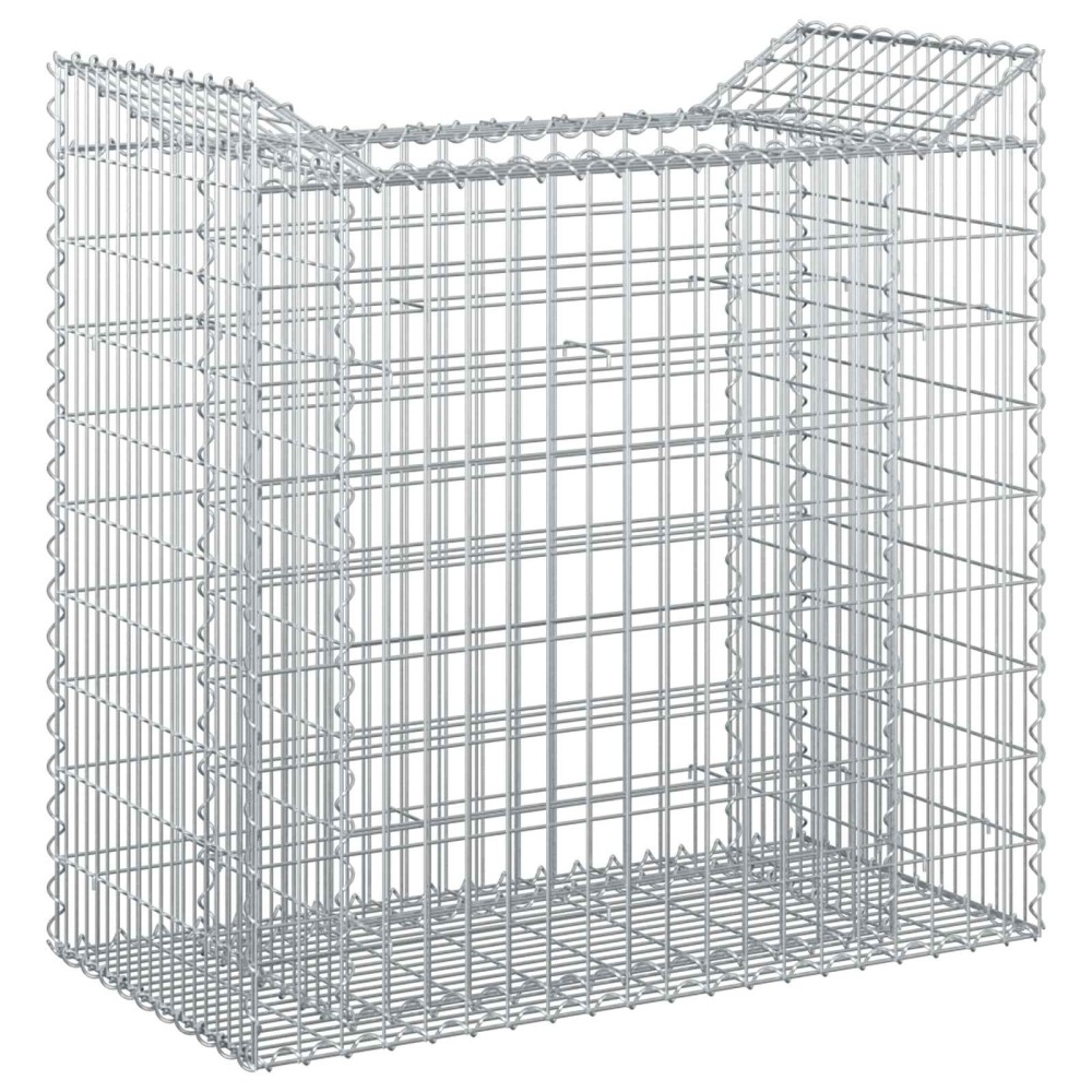 vidaXL Ανασηκωμένο κρεβάτι gabion 50 x 100 x 100 εκ Ασημί