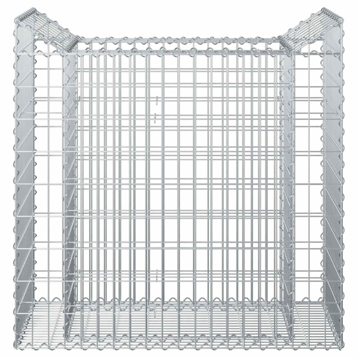 vidaXL Ανασηκωμένο κρεβάτι gabion 50 x 100 x 100 εκ Ασημί