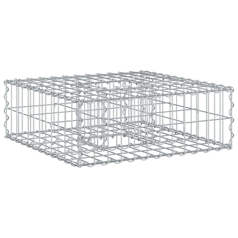 vidaXL Ανασηκωμένο κρεβάτι gabion 60 x 60 x 20 εκ Ασημί