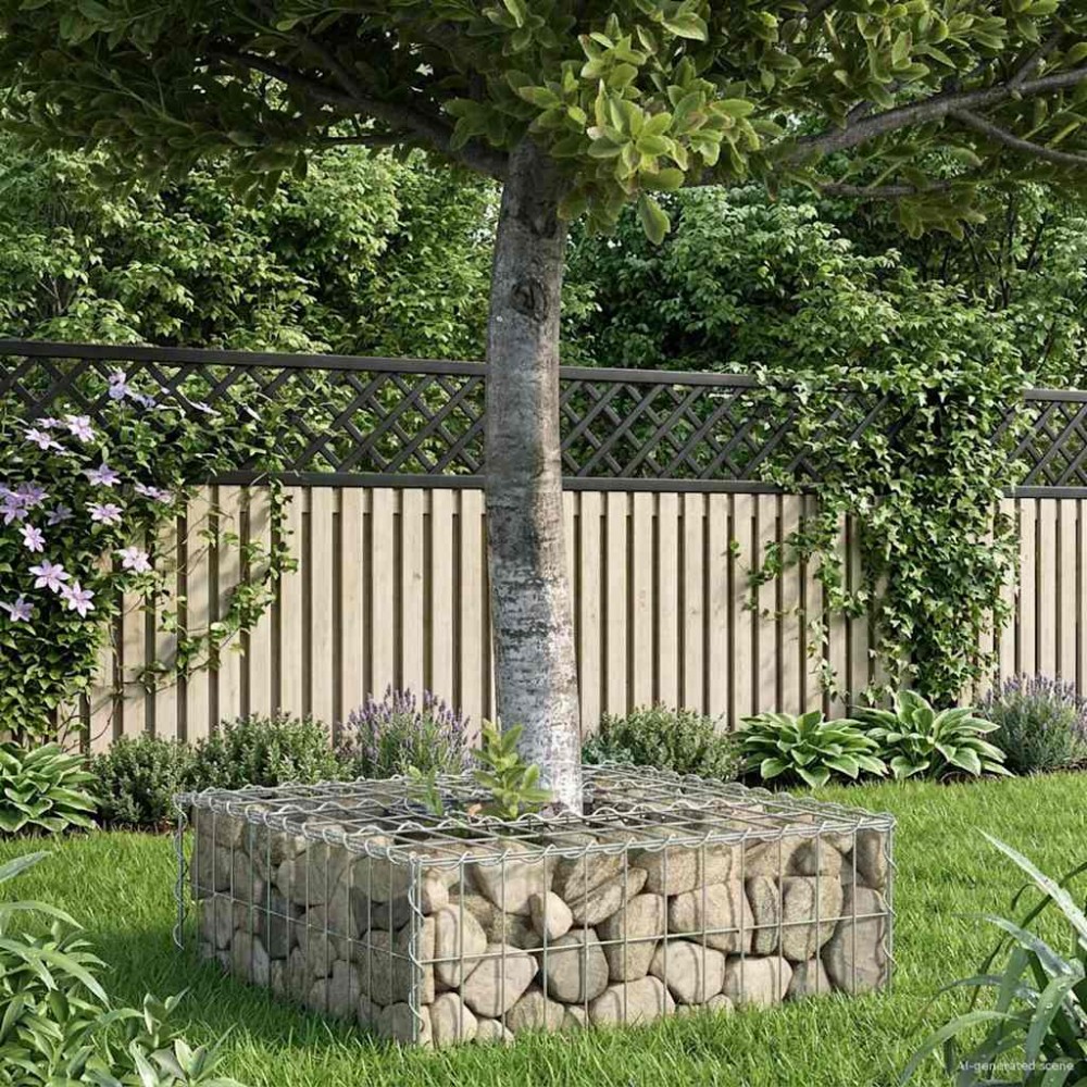 vidaXL Ανασηκωμένο κρεβάτι gabion 60 x 60 x 20 εκ Ασημί