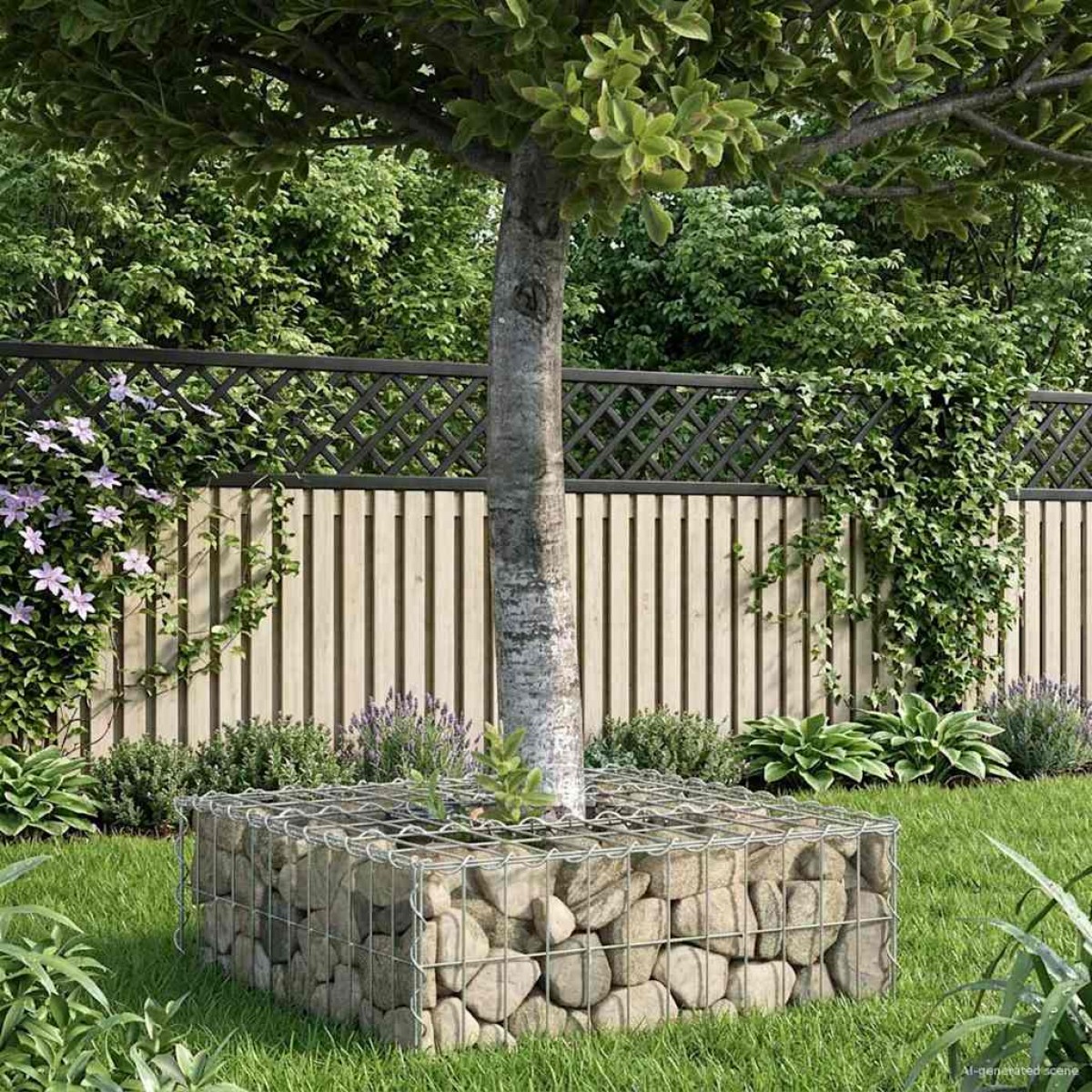 vidaXL Ανασηκωμένο κρεβάτι gabion 60 x 60 x 20 εκ Ασημί