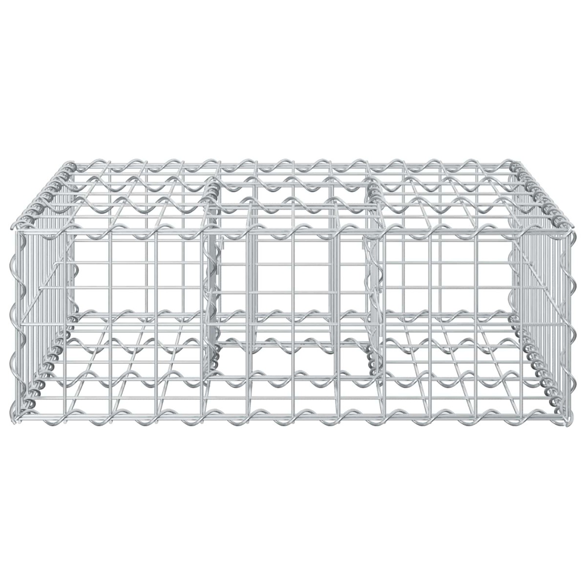 vidaXL Ανασηκωμένο κρεβάτι gabion 60 x 60 x 20 εκ Ασημί
