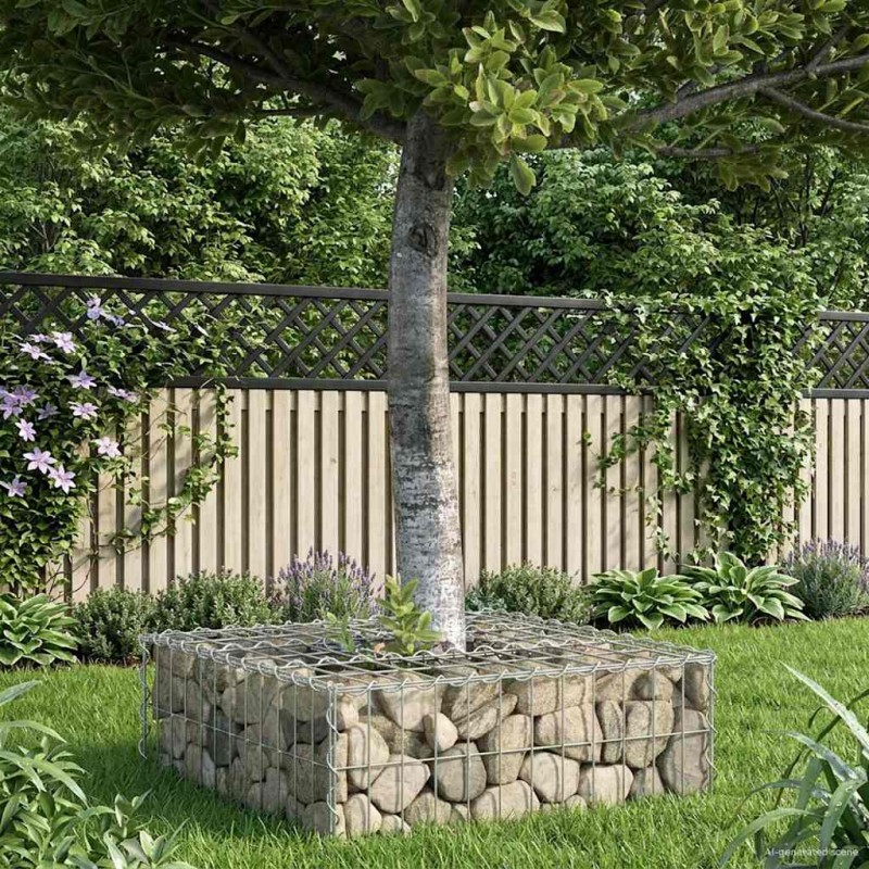 vidaXL Ανασηκωμένο κρεβάτι gabion 60 x 60 x 20 εκ Ασημί