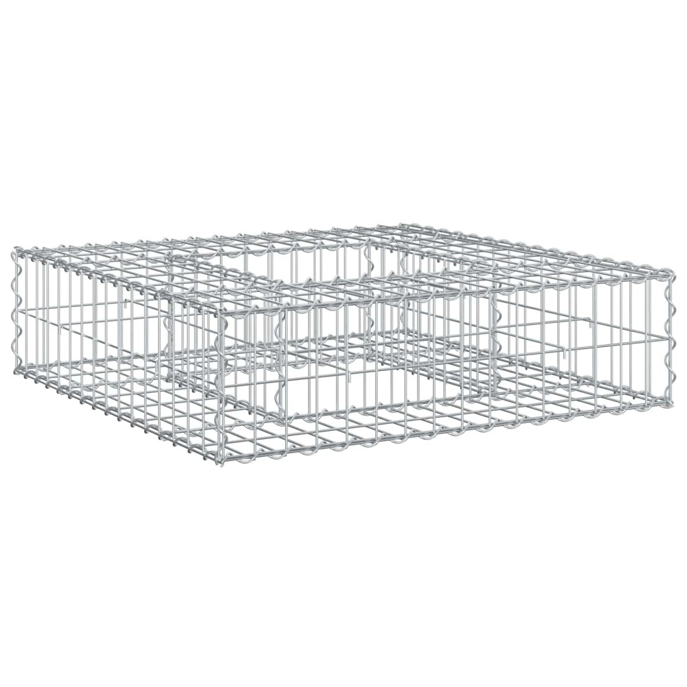 vidaXL Ανασηκωμένο κρεβάτι gabion 80 x 80 x 20 cm Ασημί