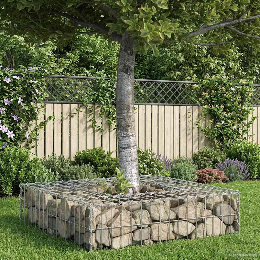 vidaXL Ανασηκωμένο κρεβάτι gabion 80 x 80 x 20 cm Ασημί
