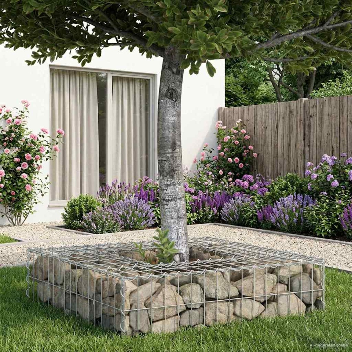 vidaXL Ανασηκωμένο κρεβάτι gabion 80 x 80 x 20 cm Ασημί