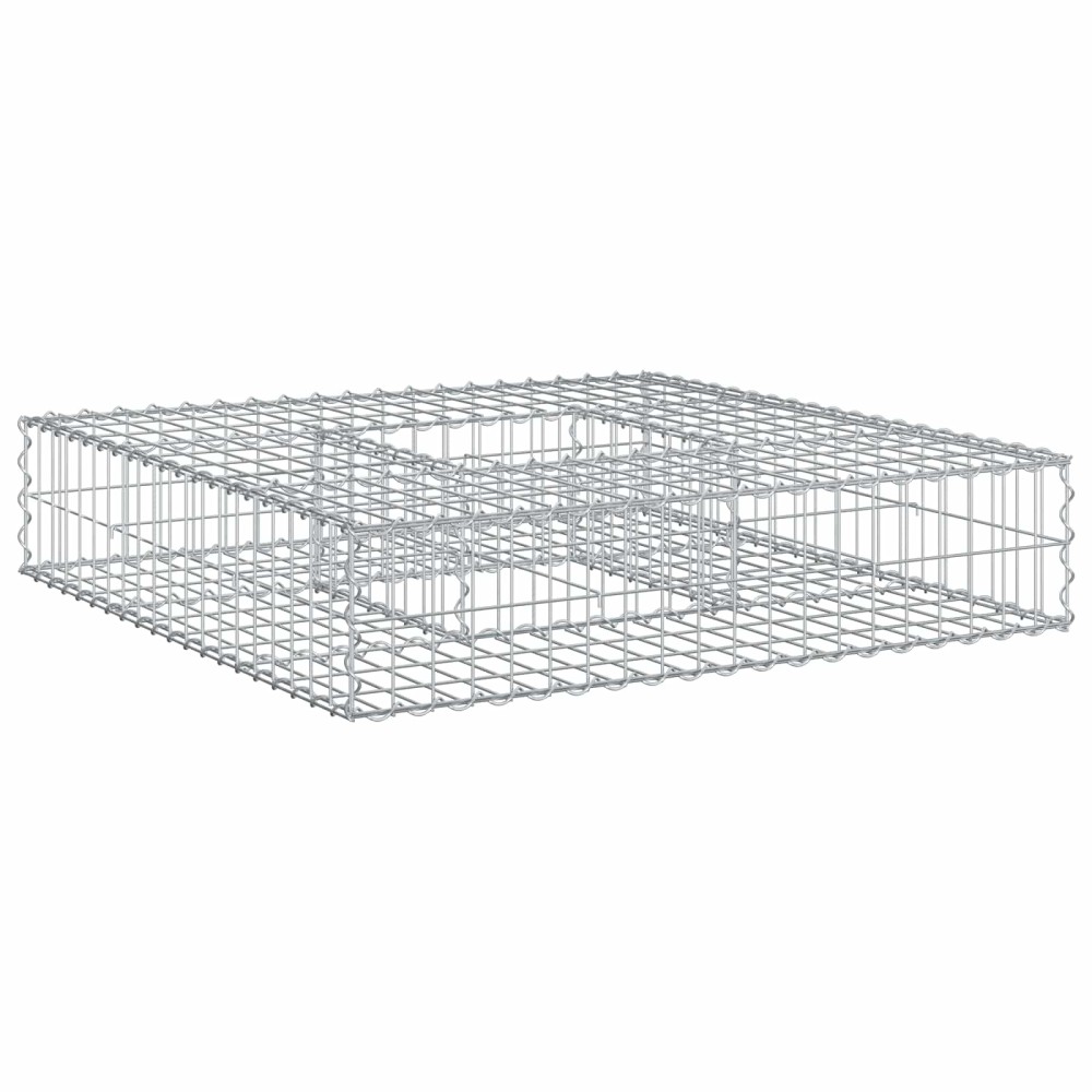 vidaXL Ανασηκωμένο κρεβάτι gabion 100 x 100 x 20 cm Ασημί