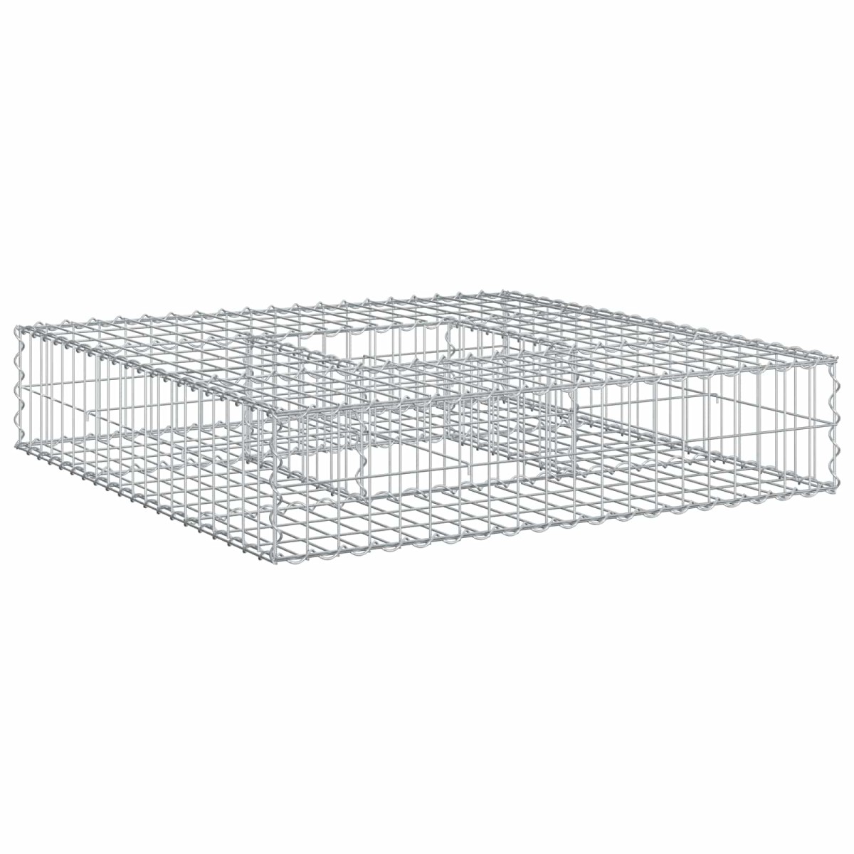 vidaXL Ανασηκωμένο κρεβάτι gabion 100 x 100 x 20 cm Ασημί