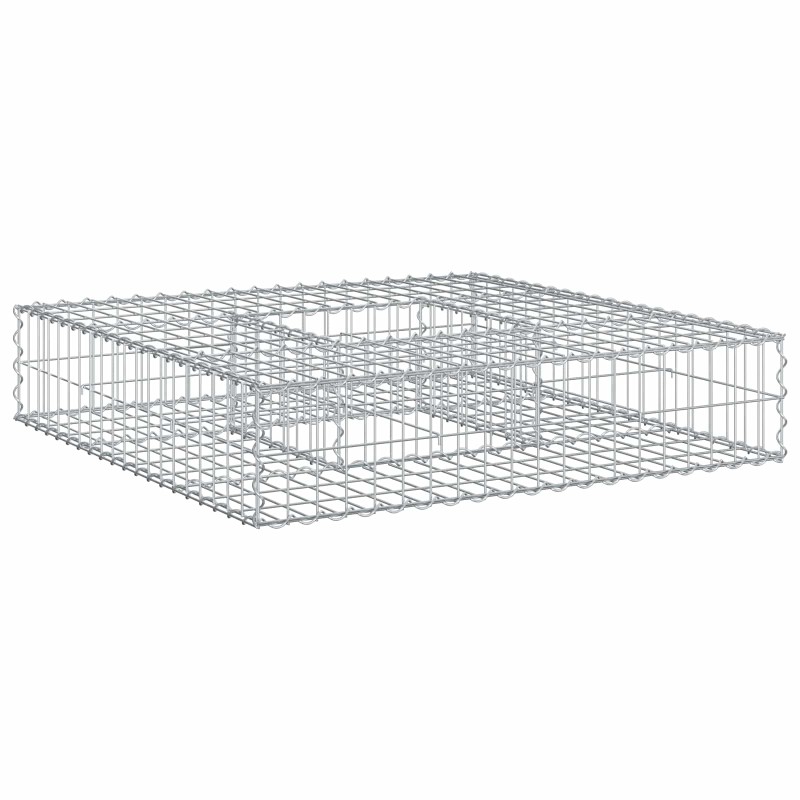 vidaXL Ανασηκωμένο κρεβάτι gabion 100 x 100 x 20 cm Ασημί