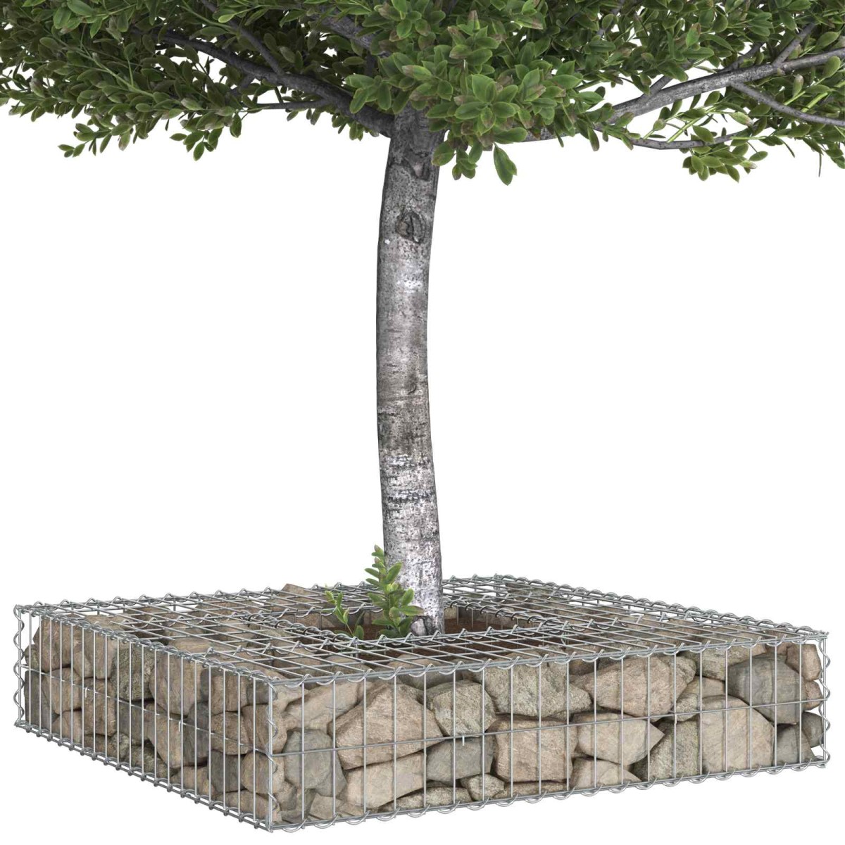 vidaXL Ανασηκωμένο κρεβάτι gabion 100 x 100 x 20 cm Ασημί
