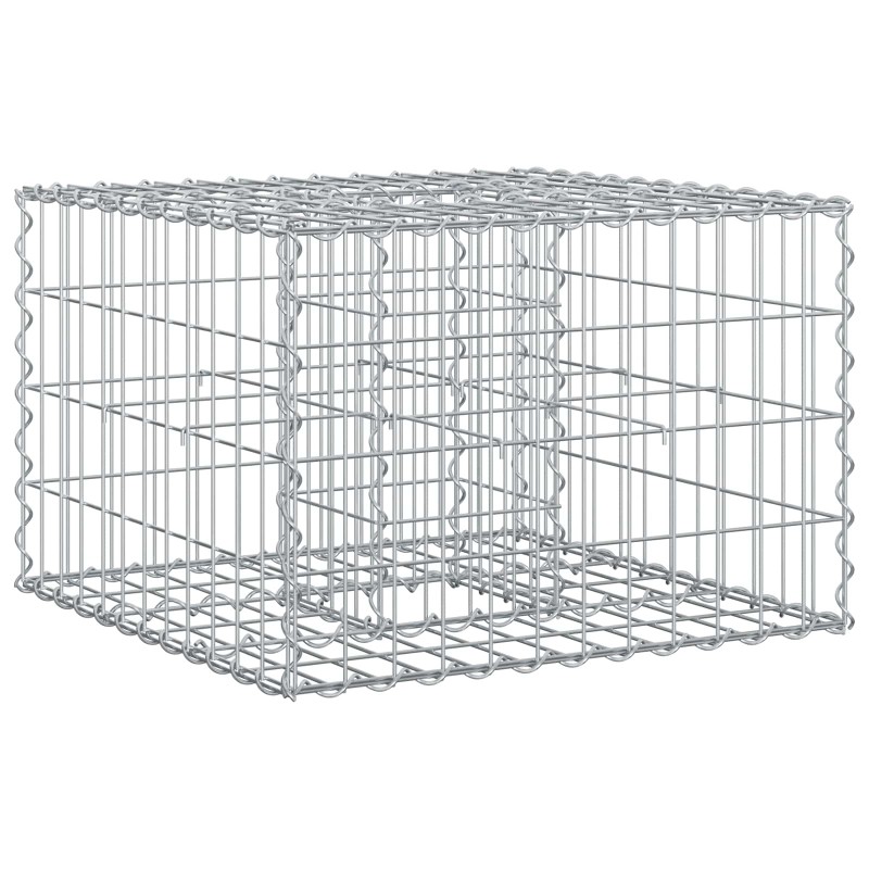 vidaXL Ανασηκωμένο κρεβάτι gabion 60 x 60 x 40 cm Ασημί