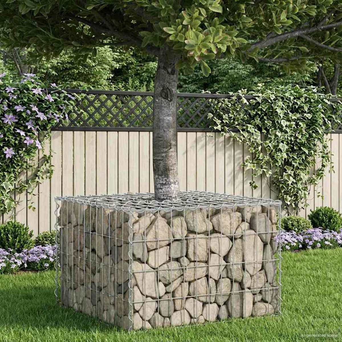vidaXL Ανασηκωμένο κρεβάτι gabion 60 x 60 x 40 cm Ασημί