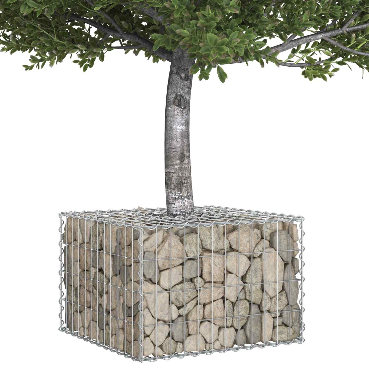 vidaXL Ανασηκωμένο κρεβάτι gabion 60 x 60 x 40 cm Ασημί