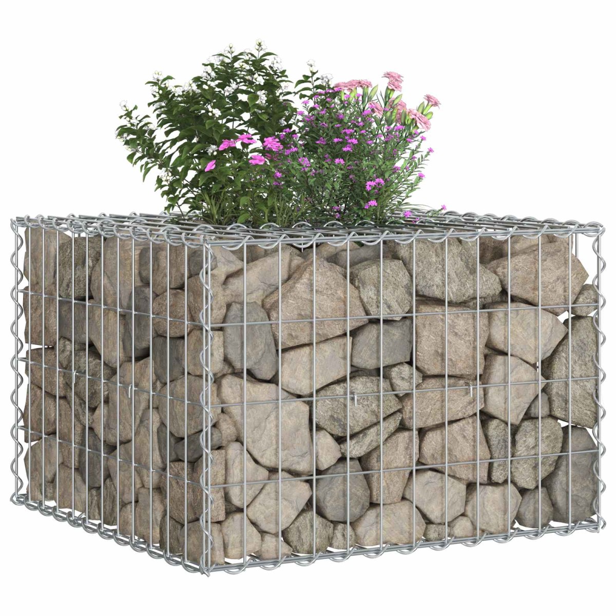 vidaXL Ανασηκωμένο κρεβάτι gabion 60 x 60 x 40 cm Ασημί