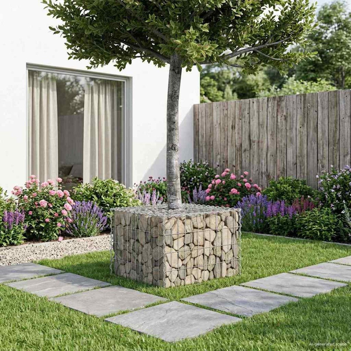 vidaXL Ανασηκωμένο κρεβάτι gabion 60 x 60 x 40 cm Ασημί