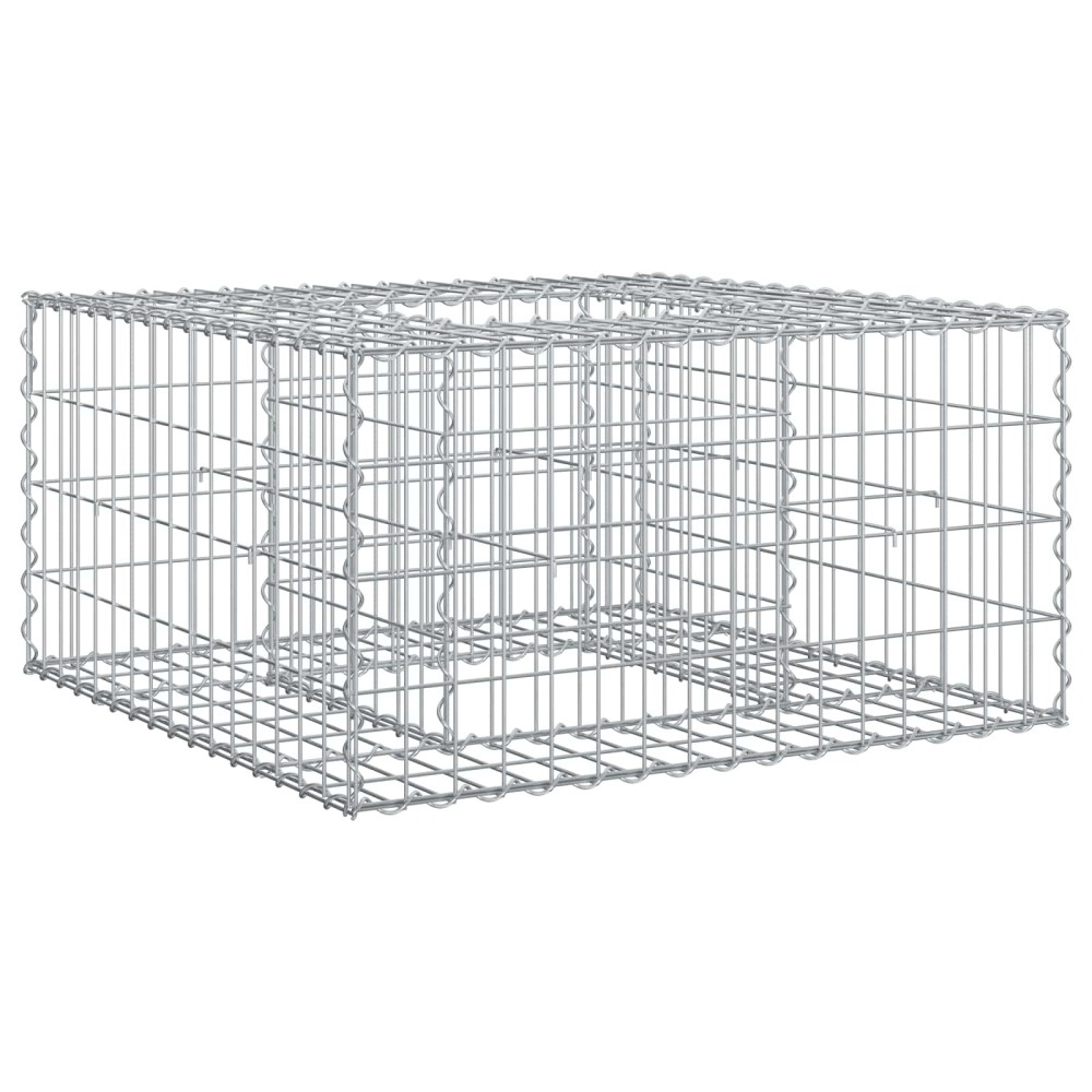 vidaXL Ανασηκωμένο κρεβάτι gabion 80 x 80 x 40 cm Ασημί