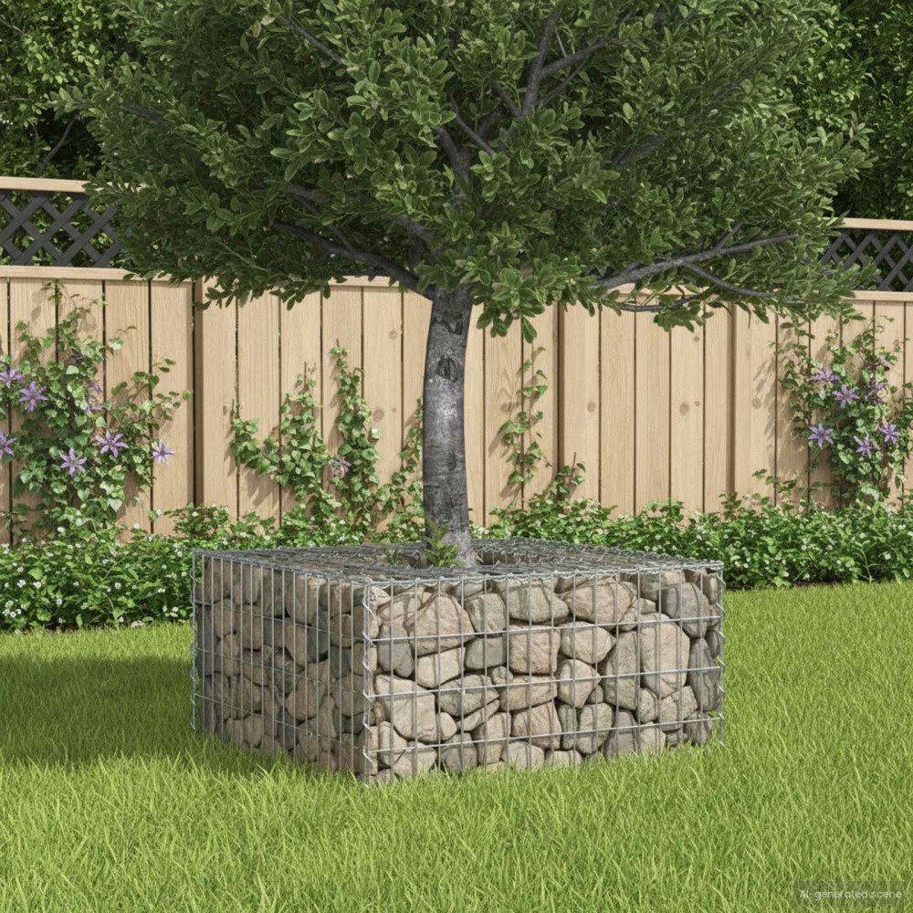 vidaXL Ανασηκωμένο κρεβάτι gabion 80 x 80 x 40 cm Ασημί