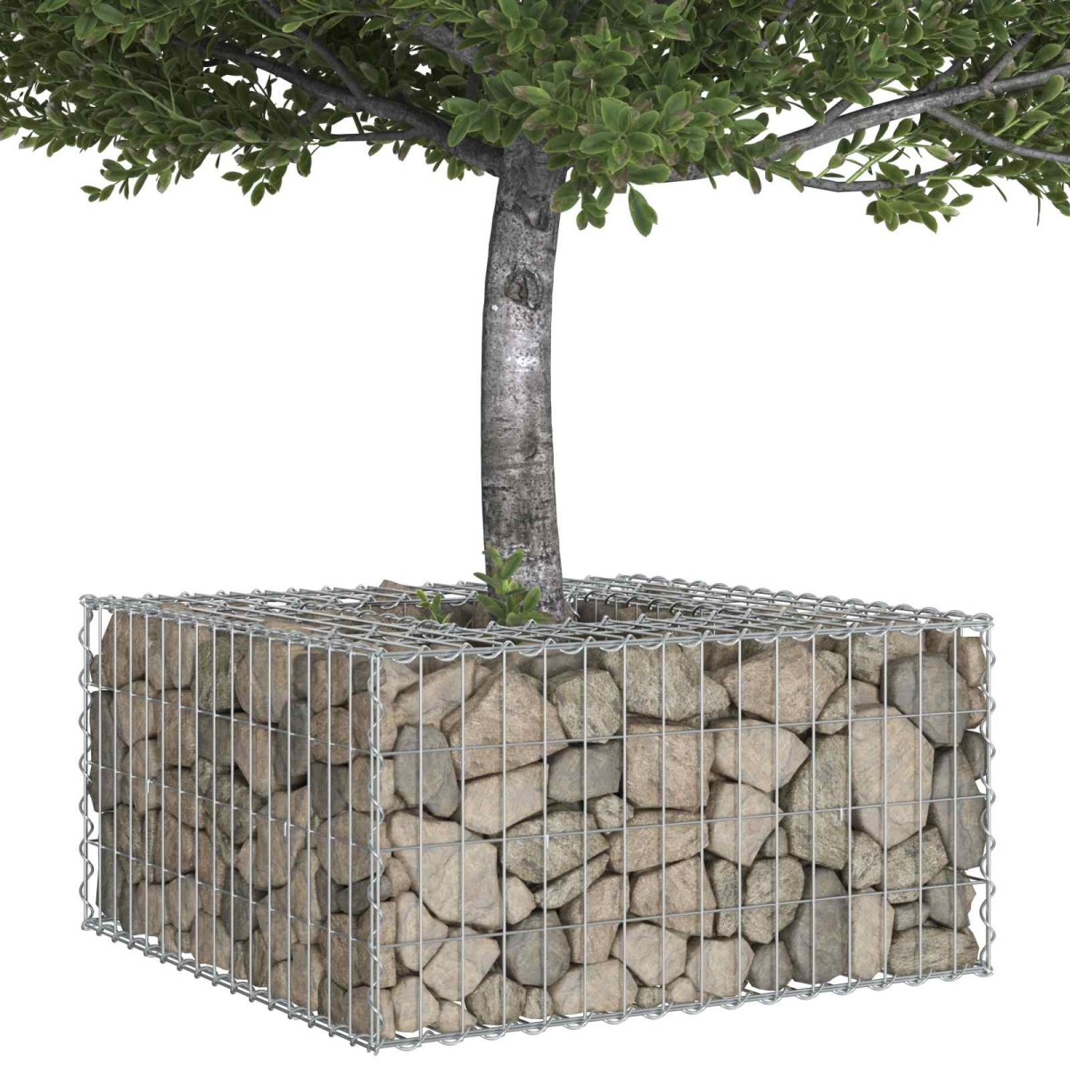 vidaXL Ανασηκωμένο κρεβάτι gabion 80 x 80 x 40 cm Ασημί