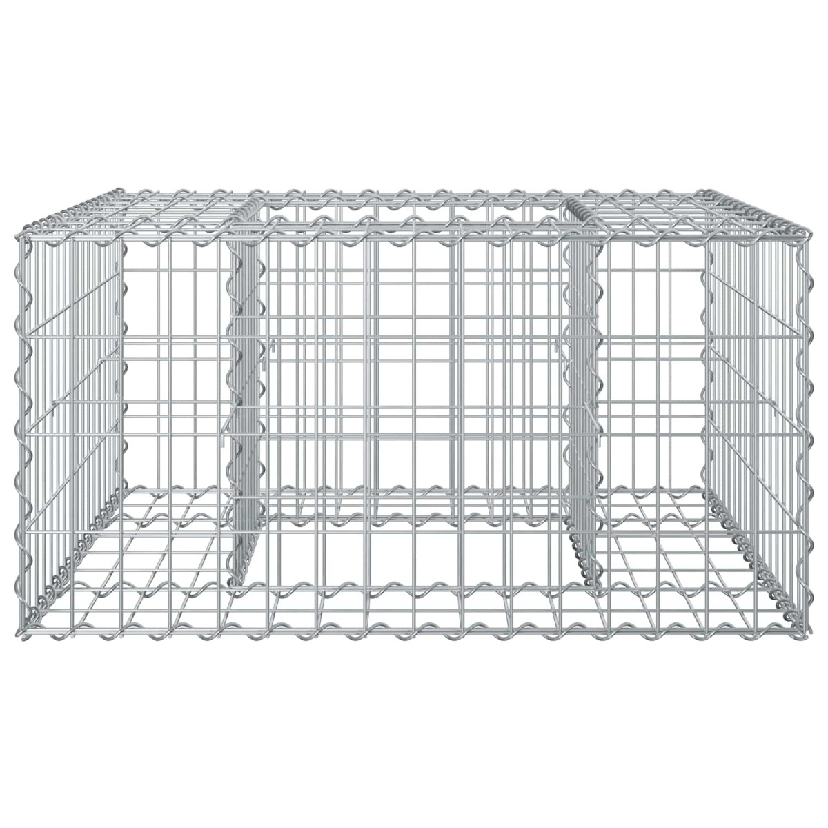 vidaXL Ανασηκωμένο κρεβάτι gabion 80 x 80 x 40 cm Ασημί