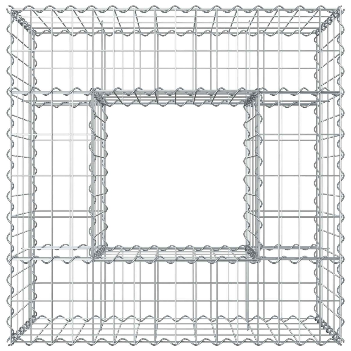 vidaXL Ανασηκωμένο κρεβάτι gabion 80 x 80 x 40 cm Ασημί
