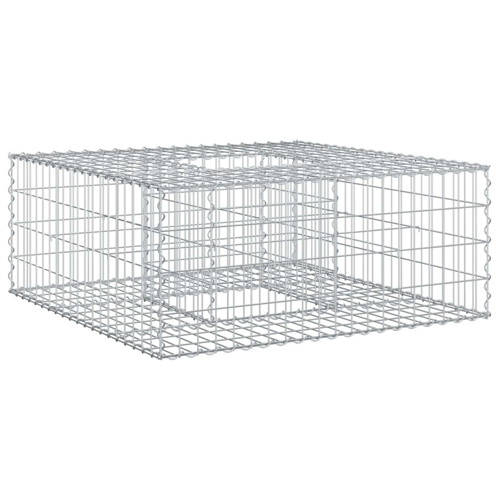 vidaXL Ανασηκωμένο κρεβάτι gabion 100 x 100 x 40 cm Ασημί