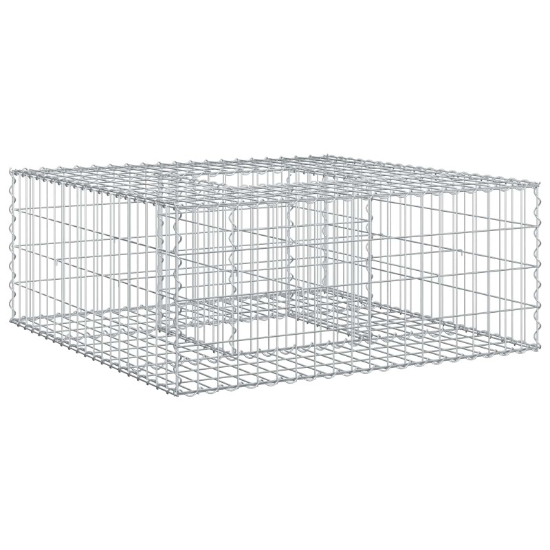 vidaXL Ανασηκωμένο κρεβάτι gabion 100 x 100 x 40 cm Ασημί