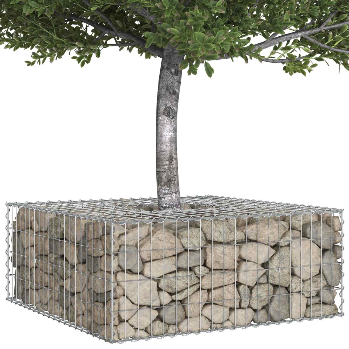 vidaXL Ανασηκωμένο κρεβάτι gabion 100 x 100 x 40 cm Ασημί