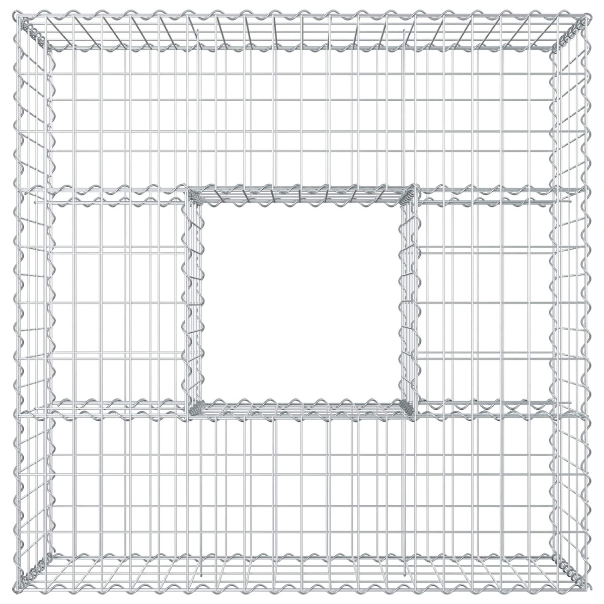 vidaXL Ανασηκωμένο κρεβάτι gabion 100 x 100 x 40 cm Ασημί