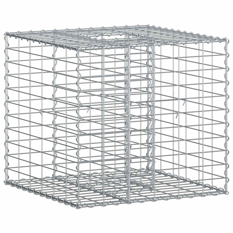 vidaXL Ανασηκωμένο κρεβάτι gabion 60 x 60 x 55 εκ Ασημί