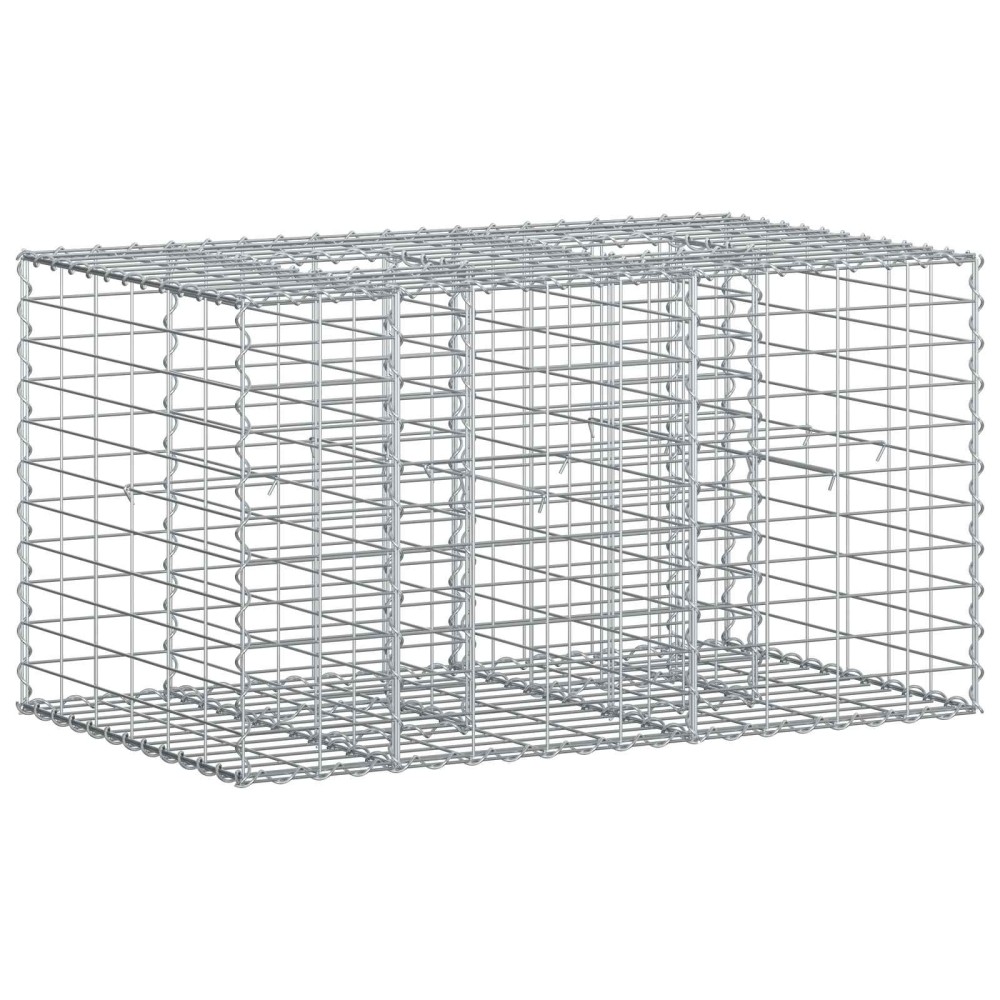vidaXL Ανασηκωμένο κρεβάτι gabion 100 x 60 x 55 εκ Ασημί