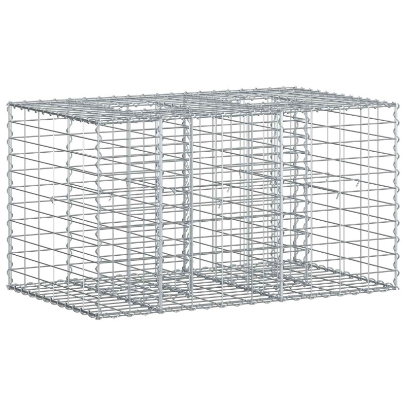 vidaXL Ανασηκωμένο κρεβάτι gabion 100 x 60 x 55 εκ Ασημί