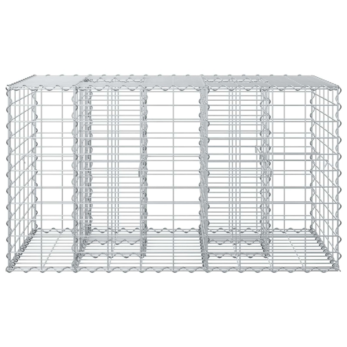vidaXL Ανασηκωμένο κρεβάτι gabion 100 x 60 x 55 εκ Ασημί