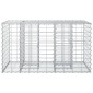 vidaXL Ανασηκωμένο κρεβάτι gabion 100 x 60 x 55 εκ Ασημί