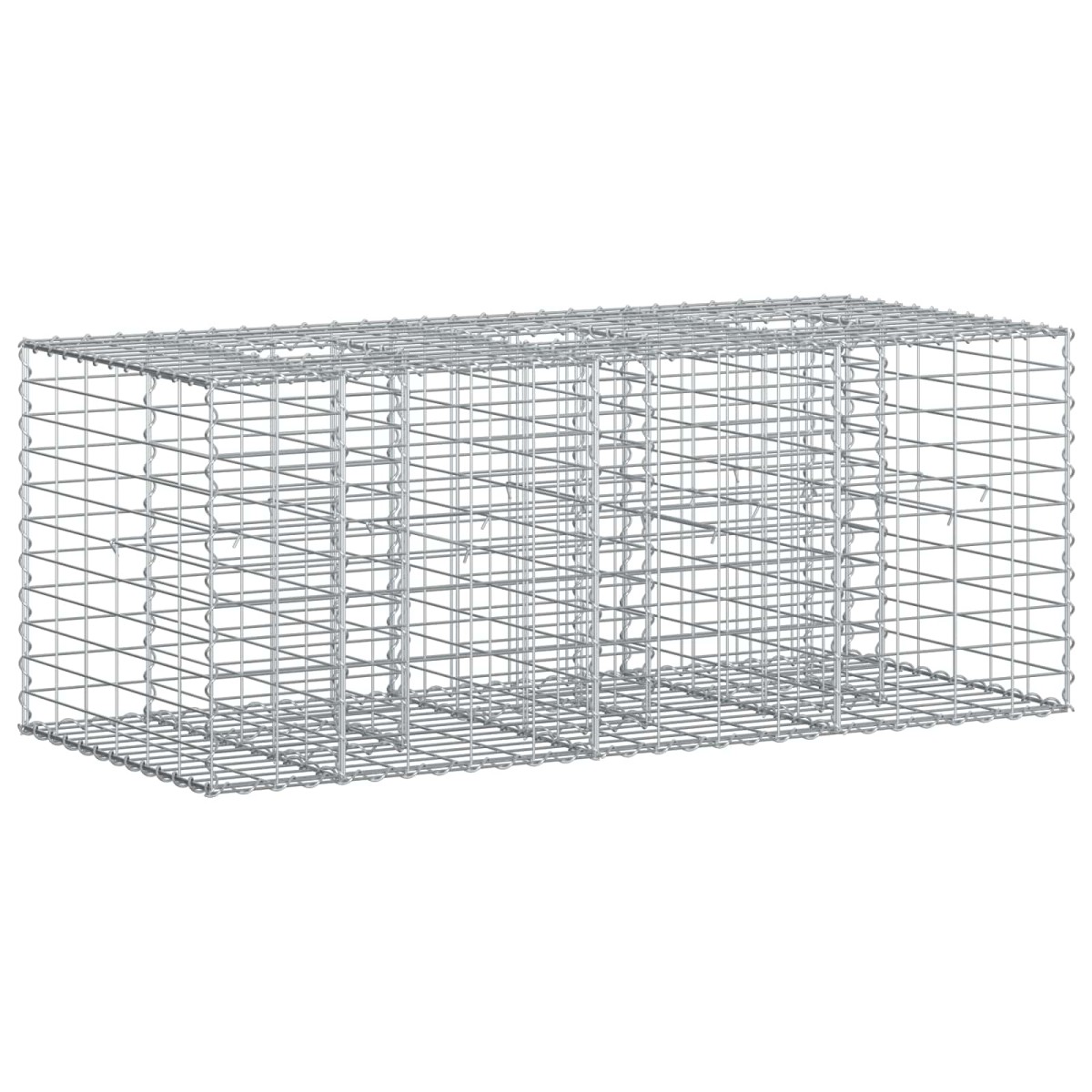 vidaXL Ανασηκωμένο κρεβάτι gabion 140 x 60 x 55 εκ Ασημί