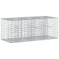 vidaXL Ανασηκωμένο κρεβάτι gabion 140 x 60 x 55 εκ Ασημί
