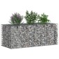vidaXL Ανασηκωμένο κρεβάτι gabion 140 x 60 x 55 εκ Ασημί