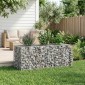 vidaXL Ανασηκωμένο κρεβάτι gabion 140 x 60 x 55 εκ Ασημί