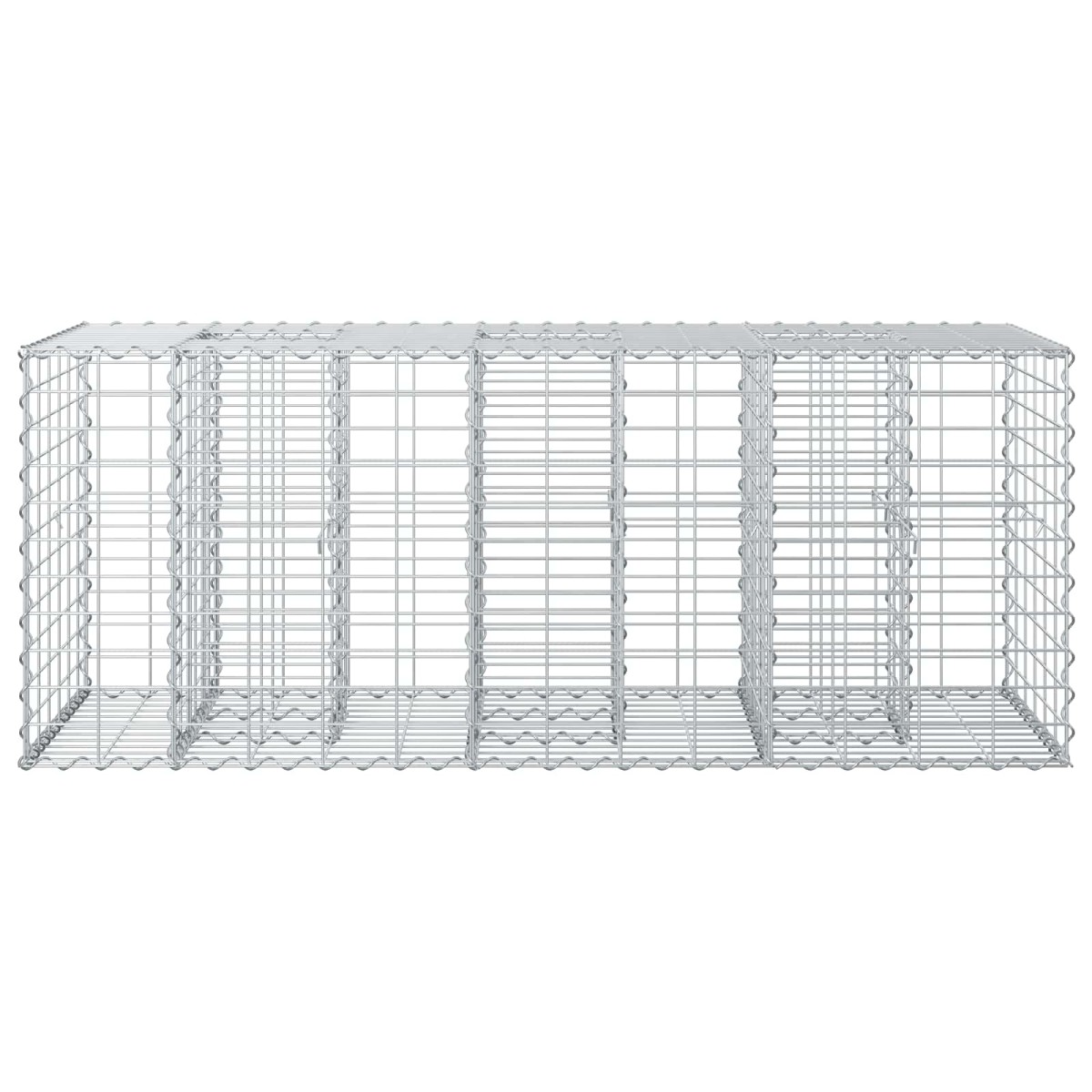 vidaXL Ανασηκωμένο κρεβάτι gabion 140 x 60 x 55 εκ Ασημί
