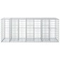 vidaXL Ανασηκωμένο κρεβάτι gabion 140 x 60 x 55 εκ Ασημί