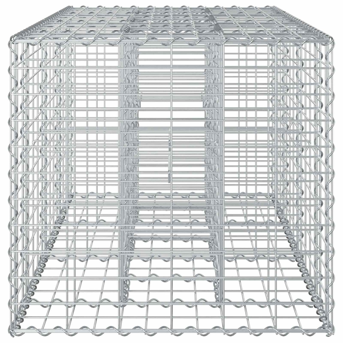vidaXL Ανασηκωμένο κρεβάτι gabion 140 x 60 x 55 εκ Ασημί