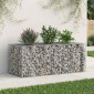 vidaXL Ανασηκωμένο κρεβάτι gabion 140 x 60 x 55 εκ Ασημί