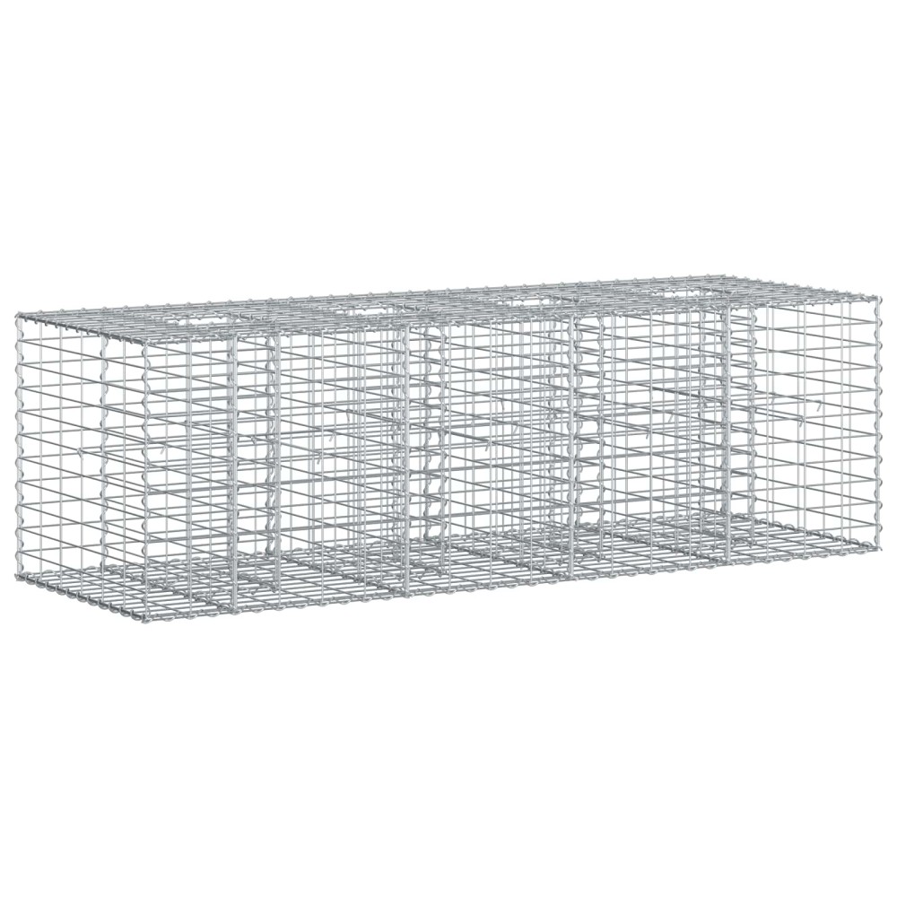 vidaXL Ανασηκωμένο κρεβάτι gabion 180 x 60 x 55 εκ Ασημί